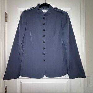 John Meyer of Norwich Military Style Button Front Pleated Peplum Back Jacket